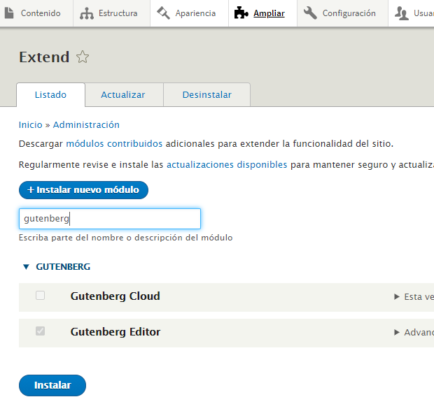 gutenberg - www.drupaladicto.com - formacion especializada en drupal y symfony