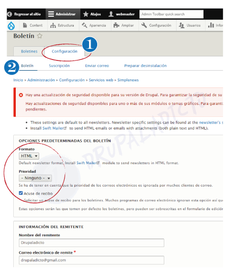 Newsletter Drupal | www.drupaladicto.com - Consultor especializado en drupal y symfony Newsletter Drupal | www.drupaladicto.com - Consultor especializado en drupal y symfony