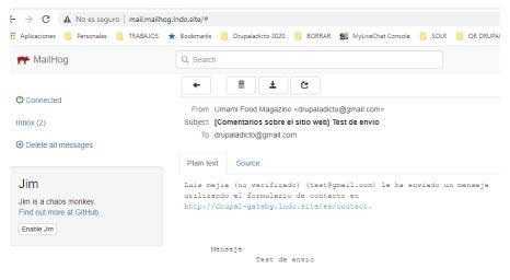 Correos con Mailhog Lando | www.drupaladicto.com - Consultor especializado en drupal y symfony Correos con Mailhog Lando | www.drupaladicto.com - Consultor especializado en drupal y symfony