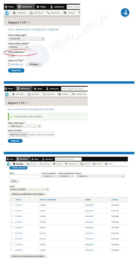 Csv Importer Drupal | www.drupaladicto.com - Consultor especializado en drupal y symfony